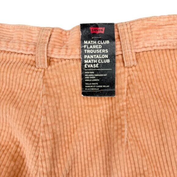 NWT LEVIS Premium Math Club Flare Corduroy Trousers Womens Size 29 Pebble Peach - Picture 10 of 10